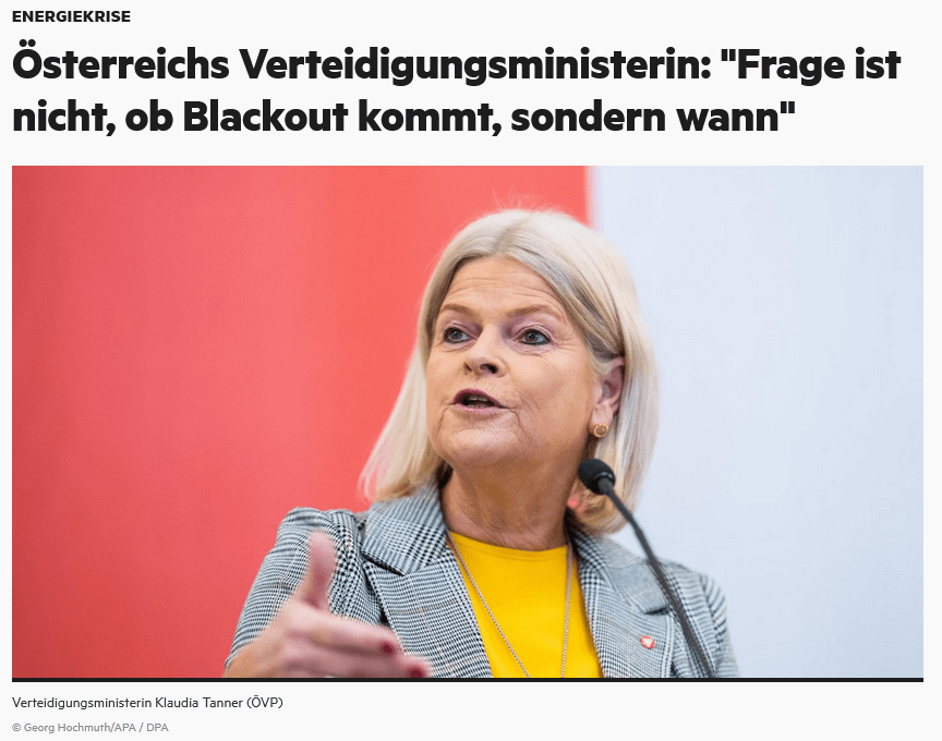 Blackout Vorbereitung: Klaudia Tanner sagt dem Stern, dass ein Blackout kommen wird